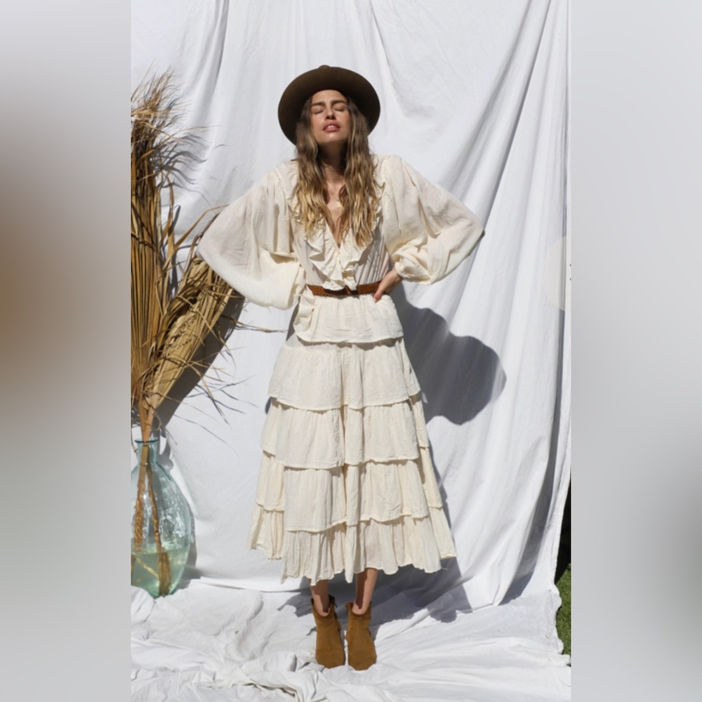 NWT Jen’s Pirate Booty Moon Maxi Dress in Natural, Size Small NEW